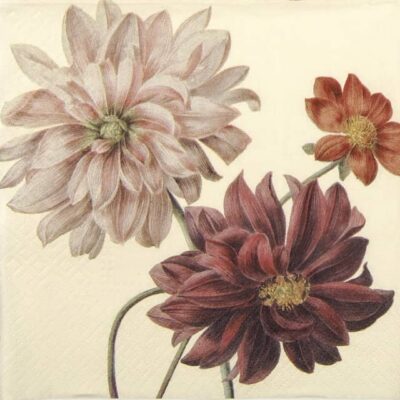 Single Paper Napkin - Dahlias