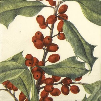 Single Paper Napkin - Holly