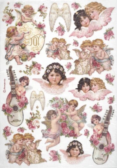 Stamperia Rice Paper A4 - Angels - DFSA4925