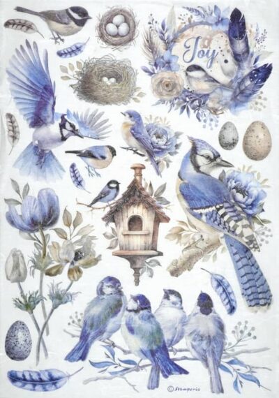 Stamperia Rice Paper A4 - Birds - DFSA41003