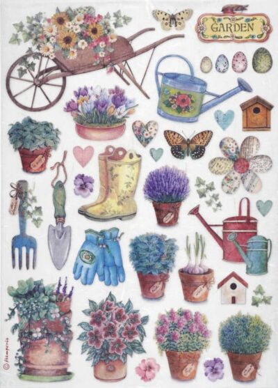 Stamperia Rice Paper A4 - Garden Tools - DFSA4991