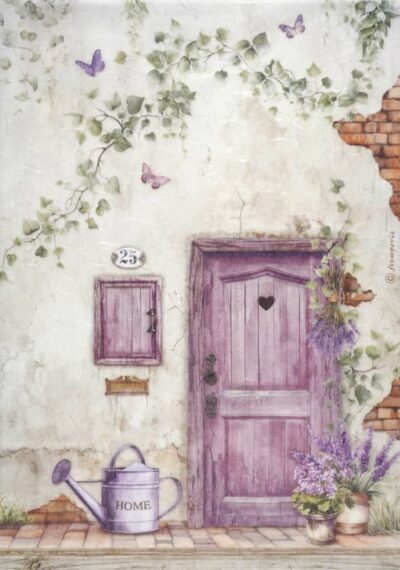 Stamperia Rice Paper A4 - Lavender - Door - DFSA4886