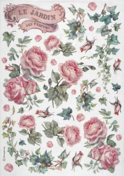 Stamperia Rice Paper A4 - Les Jardins des Parfums - DFSA4993
