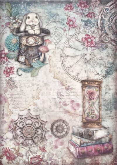 Stamperia Rice Paper A4 - Master of Magic - Hourglass - DFSA41007