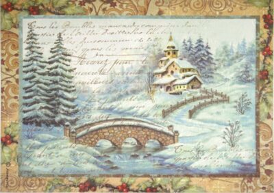 Stamperia A4 Decoupage Rice Paper - X-mas Bridge - DFSA4040