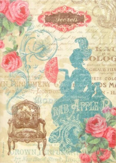Stamperia A4 Decoupage Rice Paper - Lady Versailles - DFSA4046