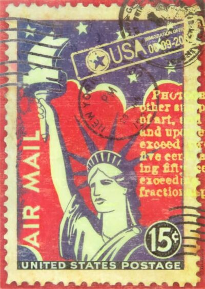 Stamperia Rice Paper for Decoupage A4 - Vintage USA Air Mail Stamp Design DFSA4056