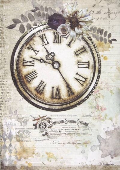 Rice Paper - Romantic Journal clock - DFSA4555