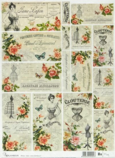 Rice Paper for Decoupage - Clouterie (~25x34cm)