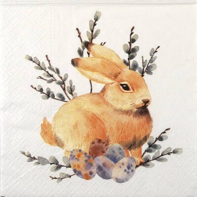 Paper Napkins - Watercolor Bunny (20 pieces)