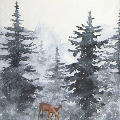 Single Paper Napkin - Evergreen Forest