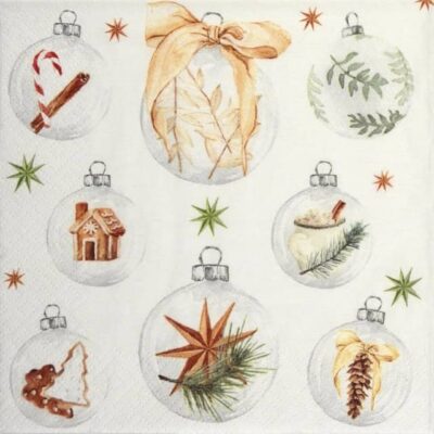 Single Decoupage Napkin - Naturlige Julekuler