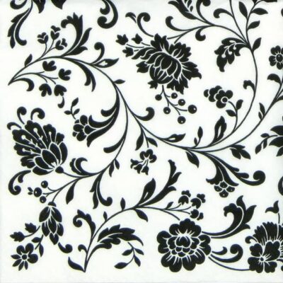 Paper Napkin - Arabesque White and Black