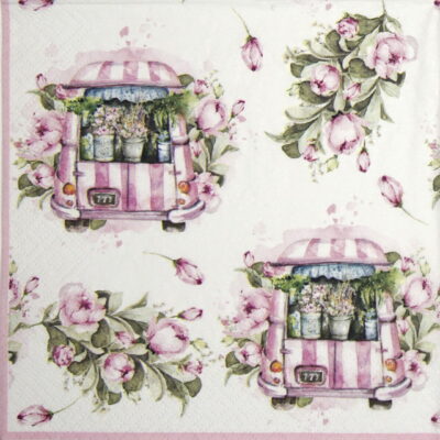 Paper Napkin - Flower truck