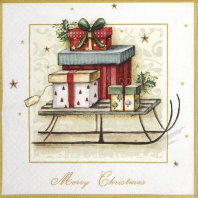 Lunch Napkins (20) - Merry Christmas Sleigh