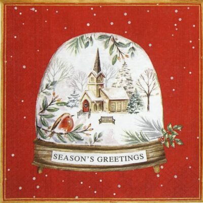 Lunch Napkins (20) - Seasons Greetings in a Snow Globe