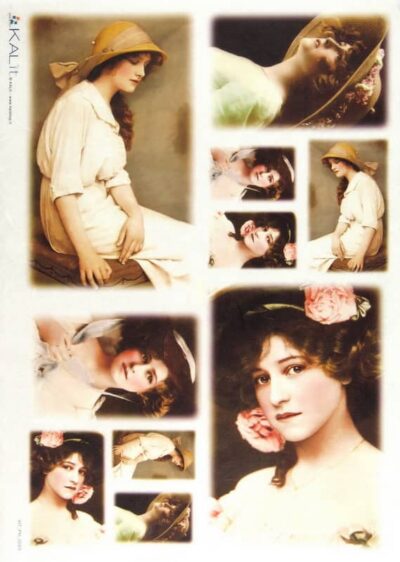 Rice Paper - Old Pictures Sad Lady (22 x 32cm)
