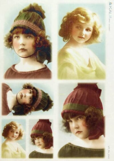 Rice Paper - Old Pictures Girl with Cap (22 x 32cm)