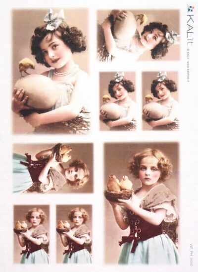 Rice Paper - Old Pictures Girl & Duckling (22 x 32cm)