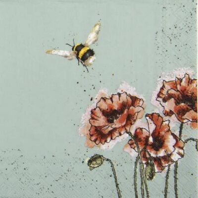 Lunch Napkins (20) - Wrendale Design: Flight of the Bumble Bee