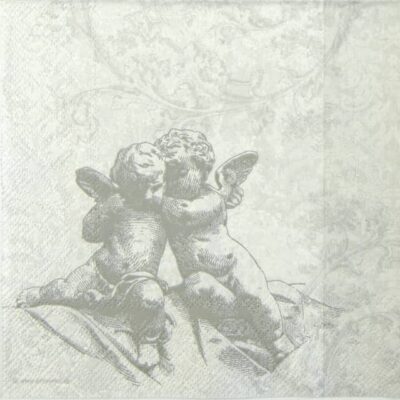 Cocktail Paper Napkin - Classic Angels Silver