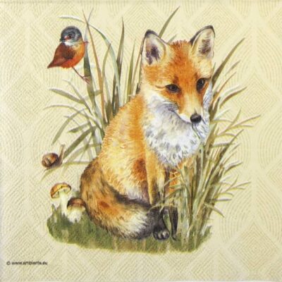 Single Decoupage Napkin - Foxy