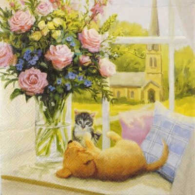 Single Decoupage Napkin - Relaxing In The Sun
