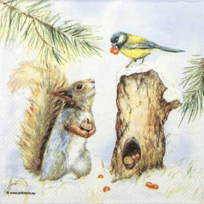 Single Paper Napkin - Winter Stock