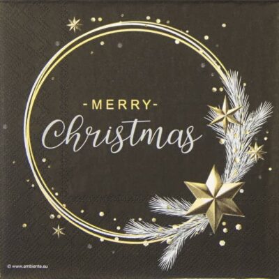 Cocktail Paper Napkin - Wishing Ring Black