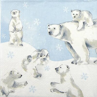 Single Decoupage Napkin - Arctic Ice blue