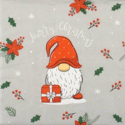 Paper Napkins - Tomte with Gift (20 pieces)