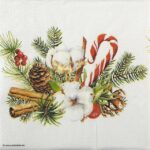 Cocktail Decoupage Napkin - Christmas Arrangement