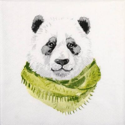Single Decoupage Napkin - Winter Panda Bear
