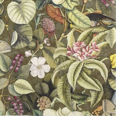 Single Decoupage Napkin - Joy brown green