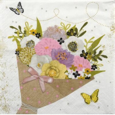 Single Decoupage Napkin - Flowers for you