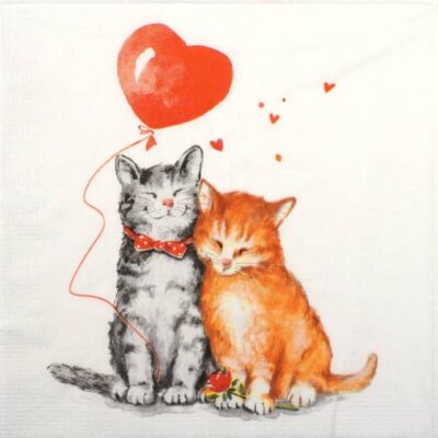 Single Decoupage Napkin - Carola Pabst: Cat Love