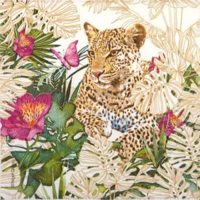 Single Decoupage Napkin - Nigel Quiney: Leopard