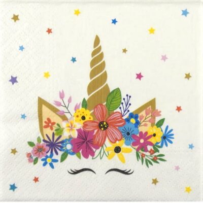 Single Decoupage Napkin - Unicorn Party