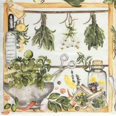 Single Decoupage Napkin - Herbs & Spices