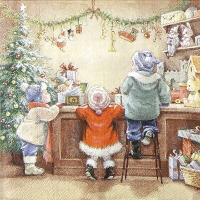 Paper Napkins - Children in Toy Store (20 pieces)