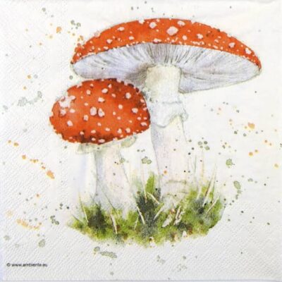 Single Decoupage Napkin - Painted Fly Agaric