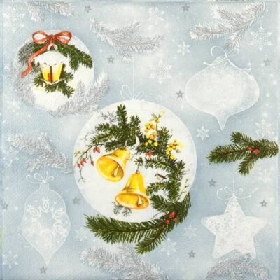 Paper Napkins - Yellow Bells Bauble (20 pieces)