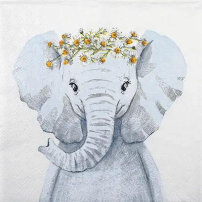 Single Decoupage Napkin - Ms Elephant