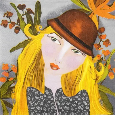 Single Decoupage Napkin - Sue with Flowers