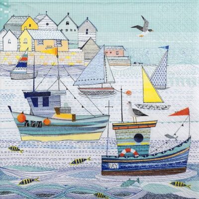 Single Decoupage Napkin - Boats