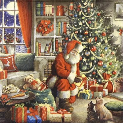 Paper Napkins - Santa brings Gifts (20 pieces)