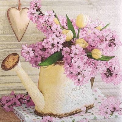 Single Decoupage Napkin - Watering Flowers