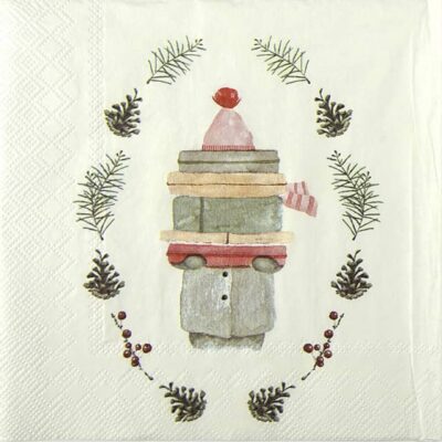 Paper Napkins - Luca cream red (20 pieces)