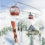 Single Decoupage Napkin - Snowy Holiday