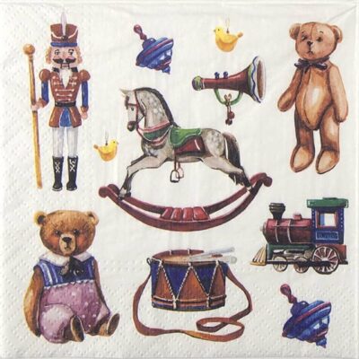 Single Decoupage Napkin - Retro Toys